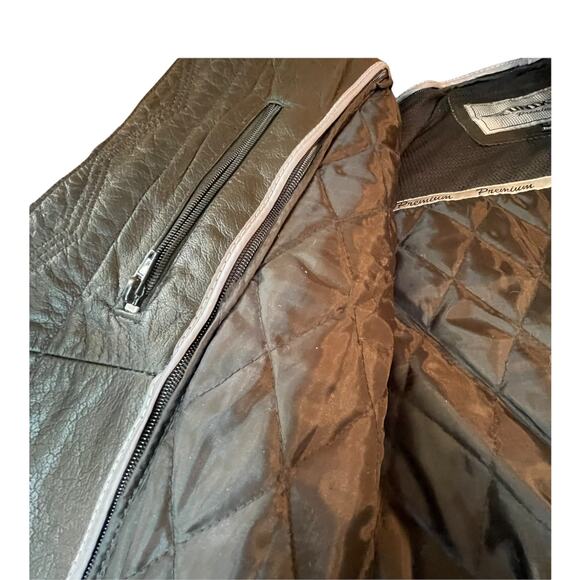 UNIK WOMEN xl Heavy NWT Leather Jacket + Line - Picture 9 of 9